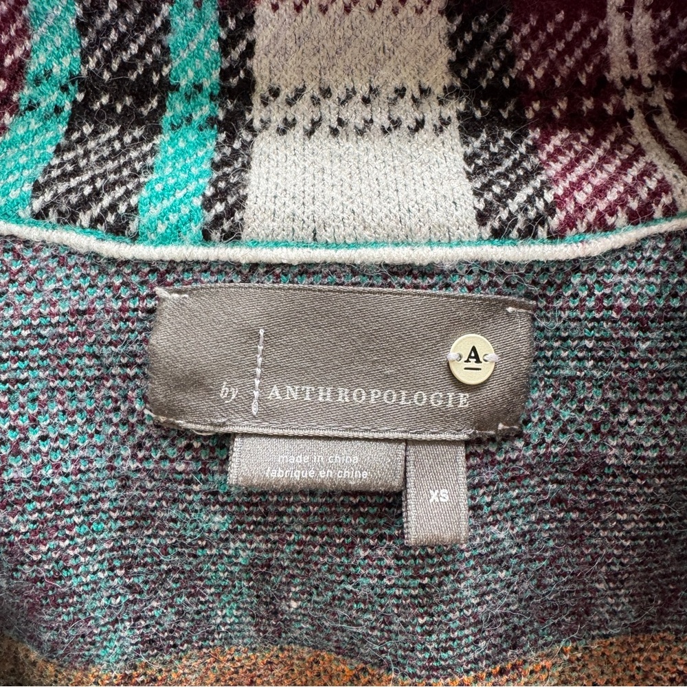 Anthropologie Rosetta Multi-color Plaid Sweater Jacket - XS - Picture 6 of 9